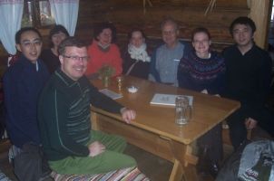 Scientific discussions continue in the ski hut